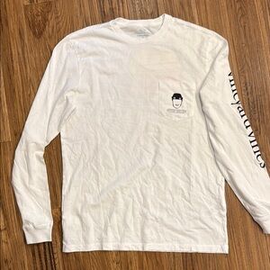 Vineyard Vines Spittin Chiclets White Long Sleeve Tee Classic Cotton